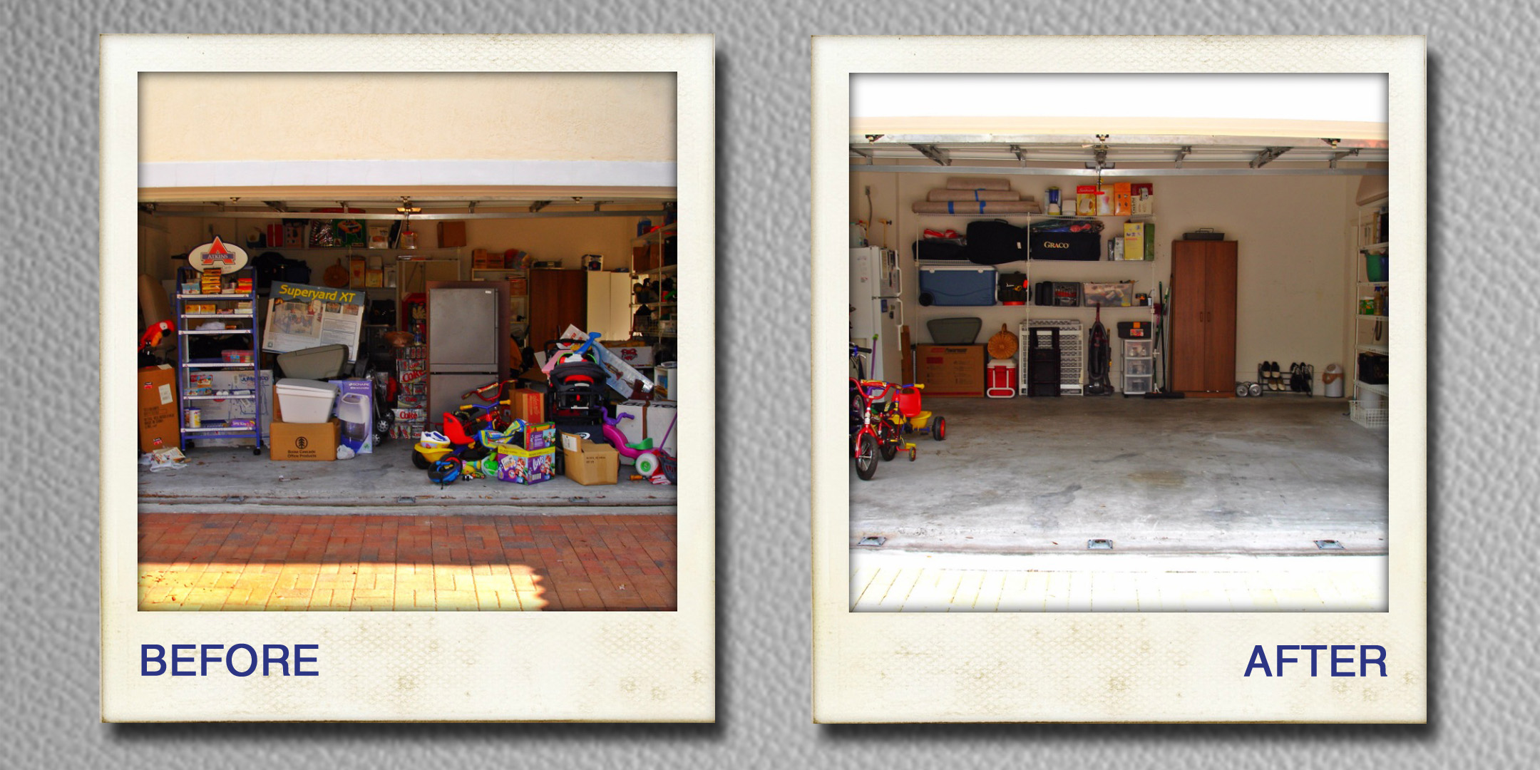 organizing garage before and after